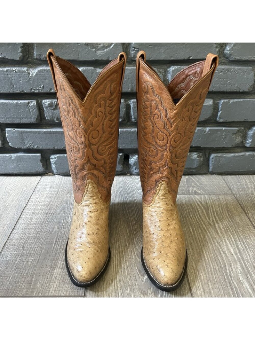 Tony Lama Vintage Ostrich Western Cowboy Boots Womens 6 B - Picture 2 of 12